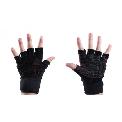 Перчатки без пальцев ( CRG01-8307 ) для воркаута Цвет: Чёрный Фото 1 