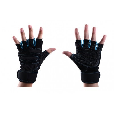 Перчатки без пальцев ( CRG01-8306 ) для тренажерного зала Цвет: Синие Фото 1 