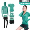 Женский фитнес костюм 5 в 1  (XW-5IN1-8265) Цвет: Зелёный